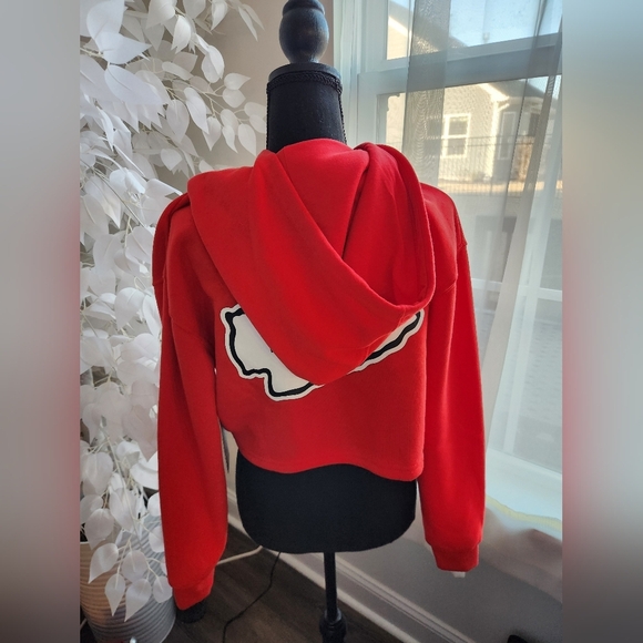 Kansas City Chiefs NFL Crop Top Hoodie Womens Size Medium - Picture 4 of 8